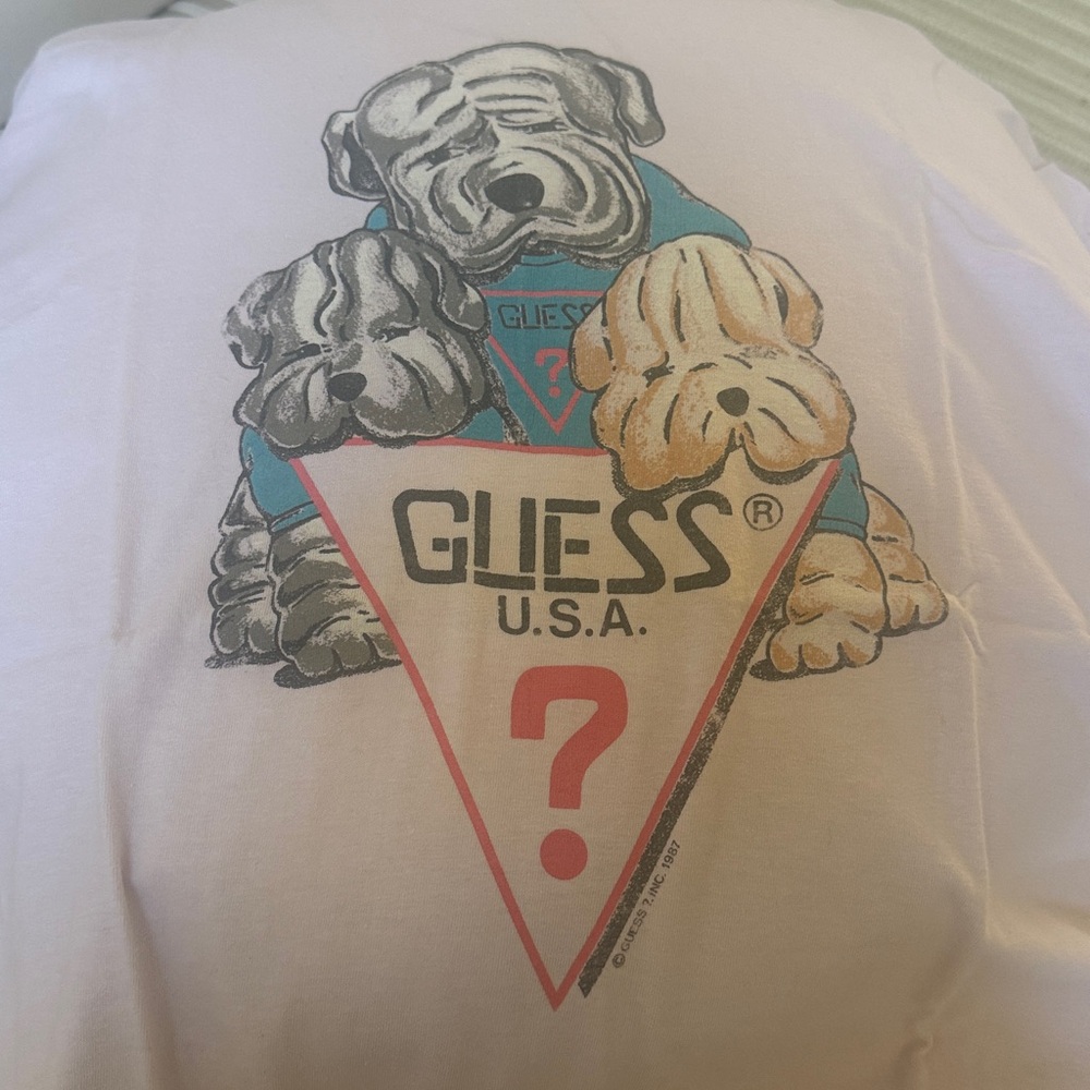 Guess Light Pink Casual Tee Women’s One Size Fits All. - Picture 5 of 5